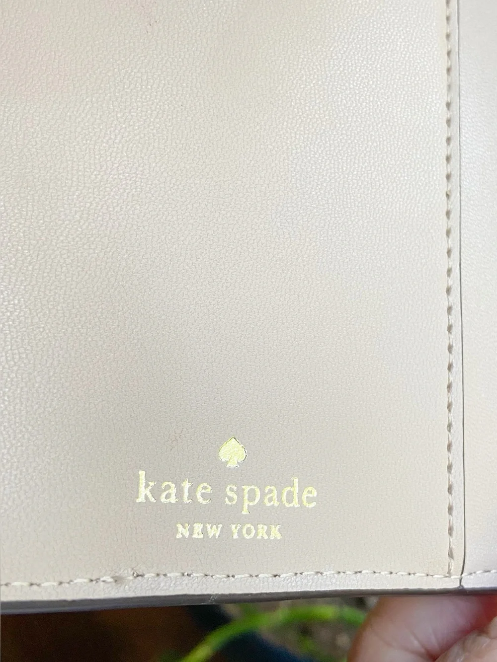 kate spade Two-Tone Pebbled Leather Wallet — Blush Pink & Cream Vanilla Girl